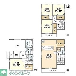 埼玉高速鉄道 川口元郷駅 徒歩19分の賃貸一戸建て 4LDKの間取り