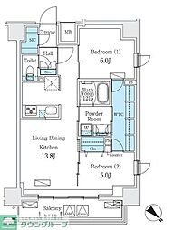 Urban Breeze 巣鴨 2LDKの間取図画像