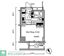 パークアクシス新板橋ウエスト 1Kの間取図画像