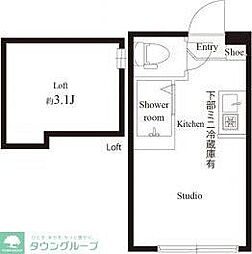 ハーモニーテラス仲宿 ワンルームの間取図画像