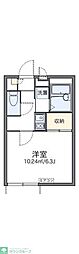 カーサソレアード 1Kの間取図画像
