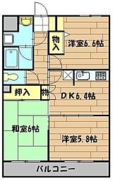 エスポワール蕨 3DKの間取図画像