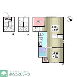 北区西が丘新築 1Kの間取図画像