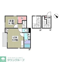 北区西が丘新築 1Kの間取図画像