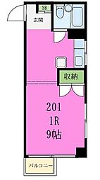 滝野川ハイツ ワンルームの間取図画像