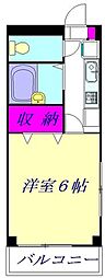 イーストシティタワーズ 1Kの間取図画像