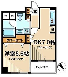 パークアクシス板橋 1DKの間取図画像