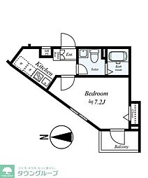 カーロヴィッラ西巣鴨 1Kの間取図画像