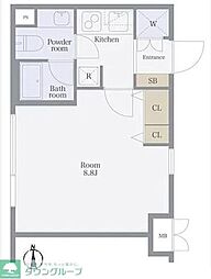 ヴォーガコルテ王子神谷アジールコート 1Kの間取図画像
