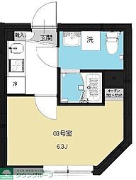 グリーンヴァリー 1Kの間取図画像