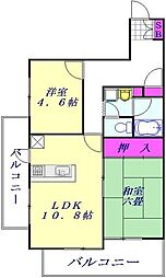 ソレイユモトニ 2LDKの間取図画像