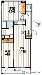 グレイスレジデンス 2LDKの間取図画像