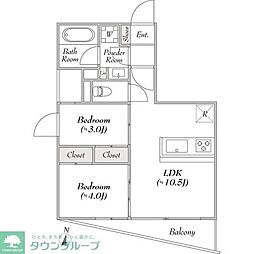 LUMIECHONCHOEAST 2LDKの間取図画像