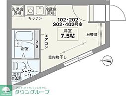 COCOFLATTABATA3 ワンルームの間取図画像