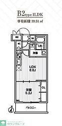 Alivis志村三丁目 1LDKの間取図画像