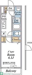 リブリ・川口元郷 1Kの間取図画像