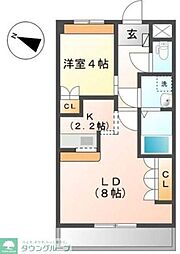 グランベル・ヒルズ 1LDKの間取図画像