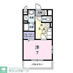 リッシュ 1Kの間取図画像