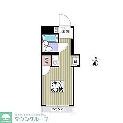 プールパール小豆沢 ワンルームの間取図画像