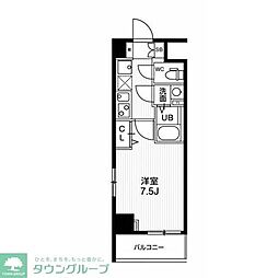 N-stageハトガヤ 1Kの間取図画像