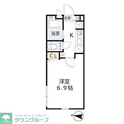 ティーグル赤羽 1Kの間取図画像