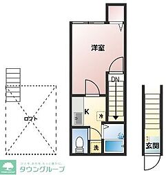 メゾン・ド・アデリー2 1Kの間取図画像