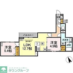 セレスティア赤羽 2LDKの間取図画像