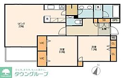 メゾン・ド・パンテュール 2階2LDKの間取り