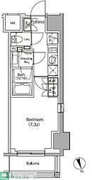 ザ・パークハビオ飯田橋プレイス 10階1Kの間取り
