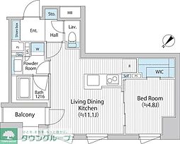 バウスフラッツ日本橋浜町 5階1LDKの間取り