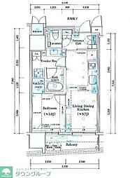 ミレアコート銀座プレミア 7階1LDKの間取り