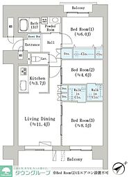 ナナアーク千石 9階3LDKの間取り