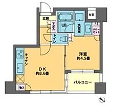 カスタリア人形町II 8階1DKの間取り