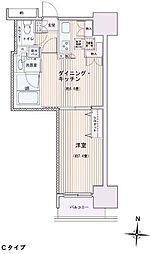 エスティメゾン錦糸町II 6階1DKの間取り