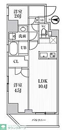 シーズンフラッツ住吉 3階2LDKの間取り