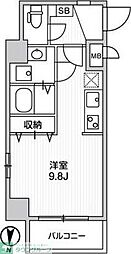 LUNIQ亀戸 5階ワンルームの間取り
