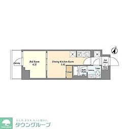 グランエール森下ＥＡＳＴ 6階1DKの間取り