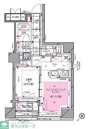 ピアース銀座レジデンス 9階1LDKの間取り