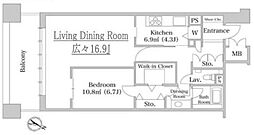 Daiwaリバーゲートレジデンス 6階1LDKの間取り
