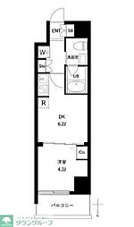 アーバンパーク日暮里II 1DKの間取図画像