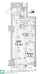 メイクス上野 6階1LDKの間取り