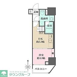 ルフォンプログレ元浅草マークス 6階1DKの間取り