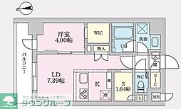 タスキプライムテラス後楽園 4階1SLDKの間取り