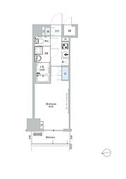 ディームス蔵前 7階1Kの間取り