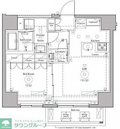 DIPS上野NORTH 10階1LDKの間取り