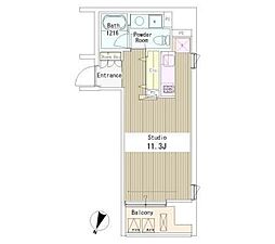 アーバンキューブ九段南 6階ワンルームの間取り