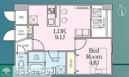 アーバン二長町 6階1LDKの間取り