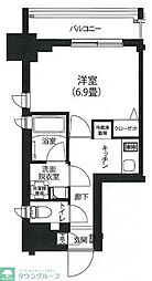 アイルプレミアム駒込 4階1Kの間取り