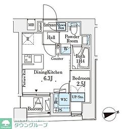 レジデンス文京春日 7階1DKの間取り