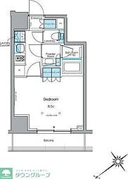 ルフォンプログレ上野公園 4階1Kの間取り